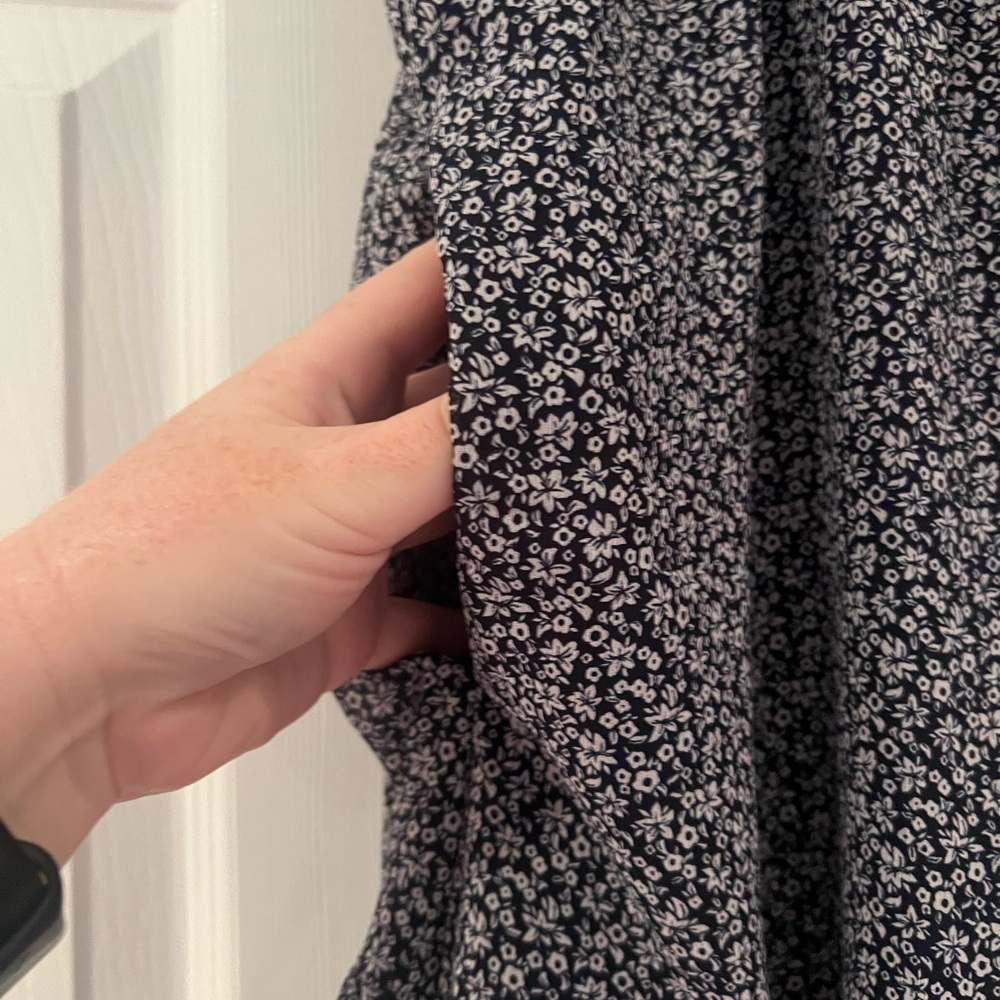 J. Crew Navy and White Floral Patterned Swing Dress - Picture 4 of 6